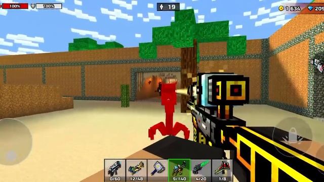Злой фараон великан в пустыне в Pixel Gun 3D смотреть онлайн