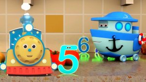 Развивающий мультик про паровозики и машинки. Учим цифры для детей