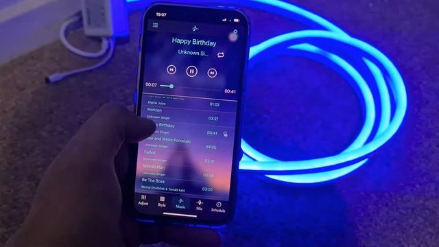 RGB Neon Flex AC 220V 240V IP67 Wireless Bluetooth App Control with Remote 10*18mm смотреть онлайн