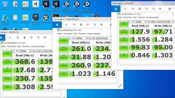 Toshiba 10Tb Performance X300 vs WD 2Tb Green vs Seagate 2Tb Barracuda