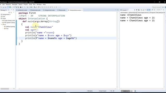 Scala Sinhala By ChamiViews Part 39 - String Interpolation смотреть онлайн