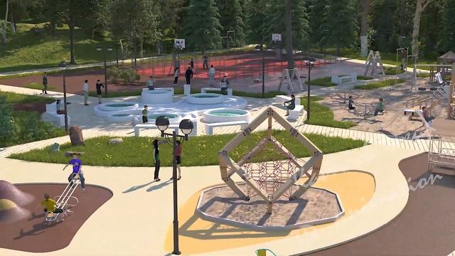 3d анимация по архитектурным решениям Кисловодского парка. Простой видео ряд.