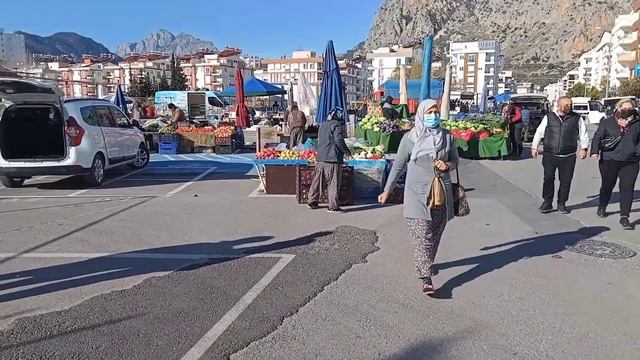 Рынок рано утром. Цены. Анталия. Хурма. Турция 2022. смотреть онлайн