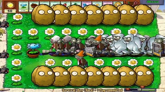 Best strategy Plants vs Zombies I PVZ1 Hack 99 Gatling Pea RED vs 1M Conehead Zombie-Video && GameT смотреть онлайн