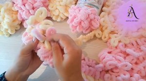 вязание пледа из двух цветов / мастер класс / tutorial diy / Alize puffy