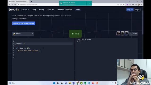 Curso Python - Aula 5 - IF com OR + Negação e Diferença + Função Range смотреть онлайн