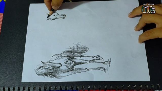 how to make horse / 7 horse painting/quick horse sketching/ horse sketch/ by Mohit sharma смотреть онлайн