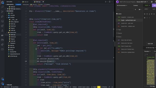 08 - User authentication with Flask-JWT-Extended - 009 JWT claims and authorization смотреть онлайн