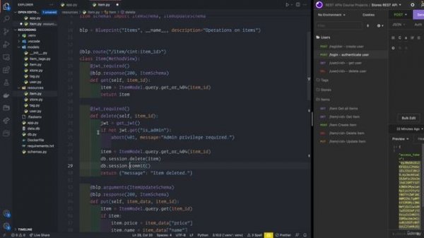 08 - User authentication with Flask-JWT-Extended - 009 JWT claims and authorization