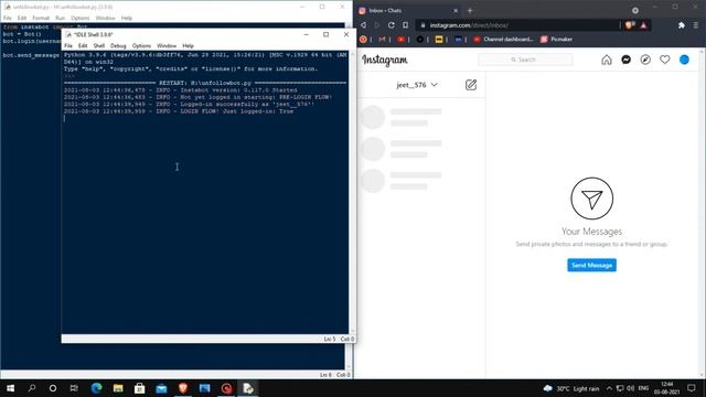 send message to your friends using python bot for instagram смотреть онлайн
