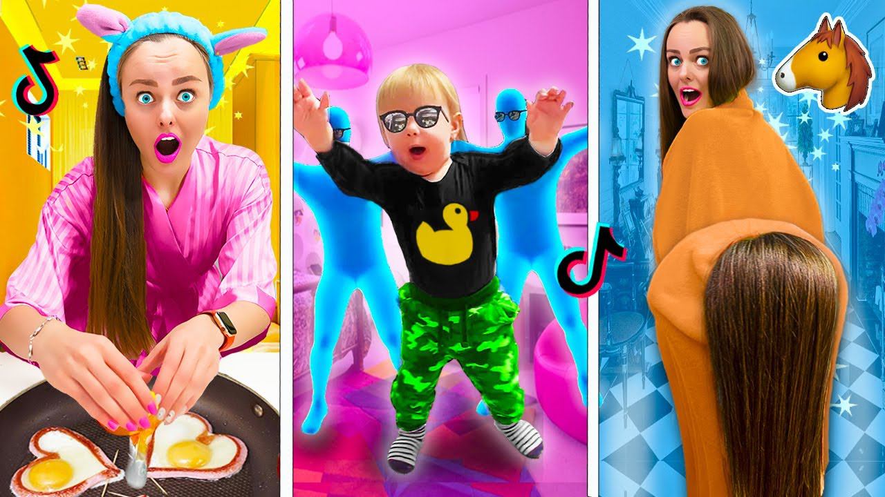 ПОВТОРЯЮ САМЫЕ КРУТЫЕ ТРЕНДЫ ТИК ТОКА и LIKEE! Лайфхаки - Как стать популярным #2 смотреть онлайн