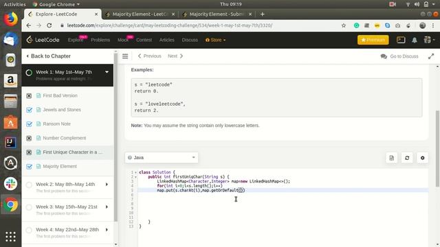 First Unique Character in a String Java смотреть онлайн