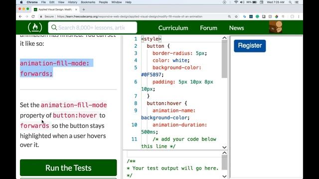 freeCodeCamp's Modify Fill Mode of an Animation, Applied Visual Design смотреть онлайн