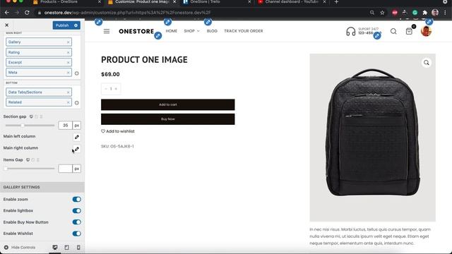 Single Product Settings | OneStore Best Free WordPress Theme for WooCommerce смотреть онлайн