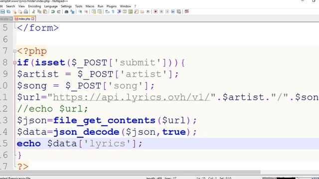 Song Lyrics Finder Project using PHP and JSON API - PHP Project for Students and Beginners смотреть онлайн