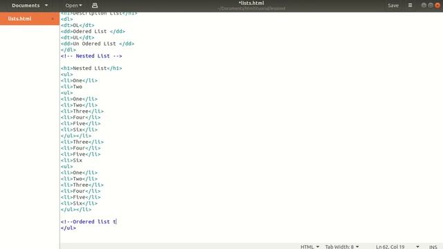 List in HTML смотреть онлайн