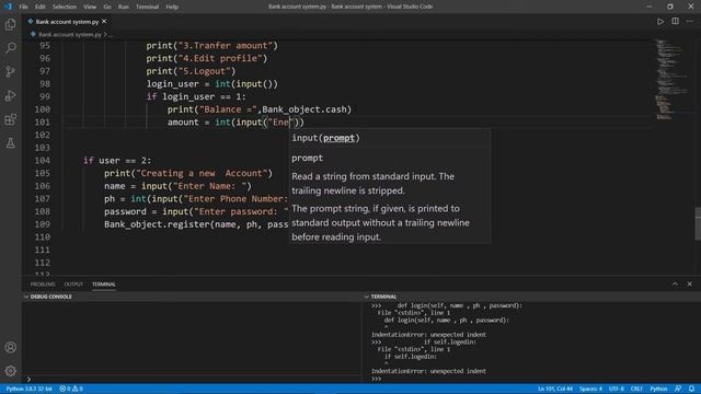 Bank Account Management System with Python| with classes and objects смотреть онлайн
