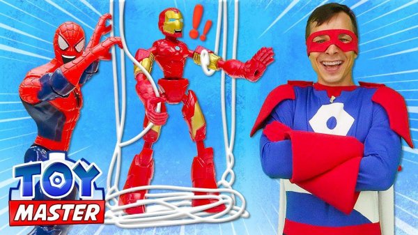Игры супергерои в шоу Той Мастер - Спайдермен и Железный Человек против Злодеев! - Видео игры битвы