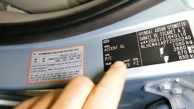 Hyundai Accent Paint Colour Code Location смотреть онлайн