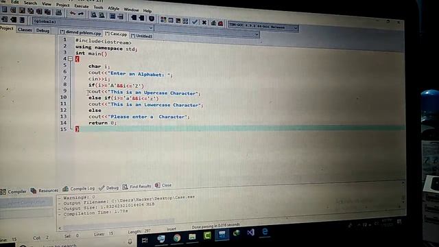 C++ Program to Input an Alphabet and check it is a Lower Case Character or Upper Case Character смотреть онлайн