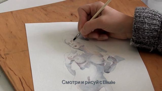 SPEEDPAINT обнаженная девушка акварелью новогодняя картина Elisabo Ягодный лёдик смотреть онлайн