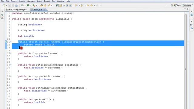 CLONE AN OBJECT IN JAVA DEMO смотреть онлайн