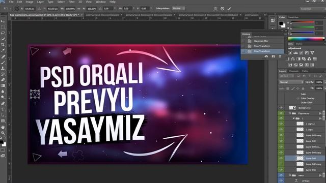 ?PSD ORQALI PREVYU YASASH // TEKIN PSD ORQALI PREVYUNI ADOBE PHOTOSHOP DA YASASH✅ смотреть онлайн