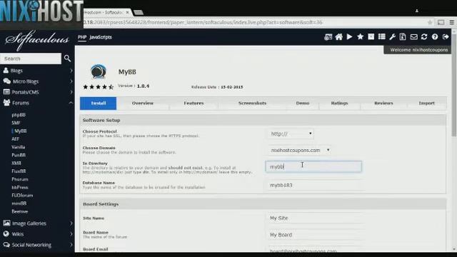 Installing MyBB with Softaculous in cPanel смотреть онлайн