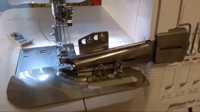 Окантователь DAYU 103 на плоскошовной машинке Minerva M2000C смотреть онлайн