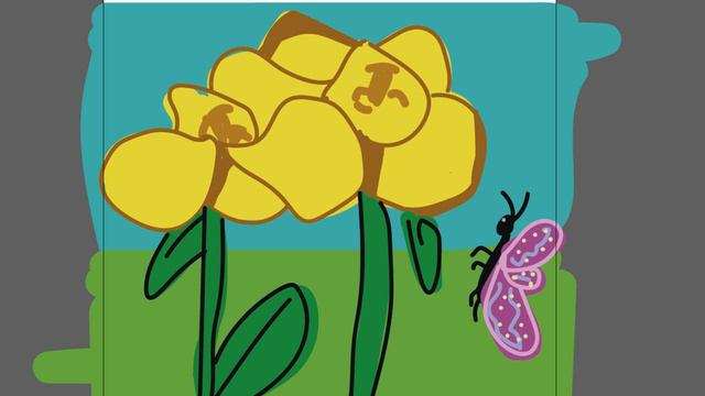 Рисуем необычный цветок и бабочку часть 79 смотреть онлайн