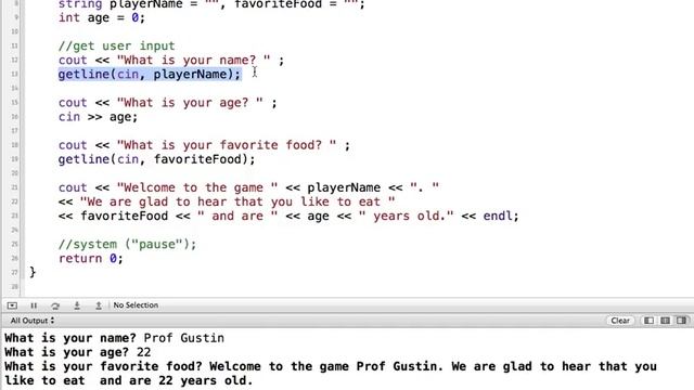 C++ Extraction Operator, getline and cin.ignore() смотреть онлайн