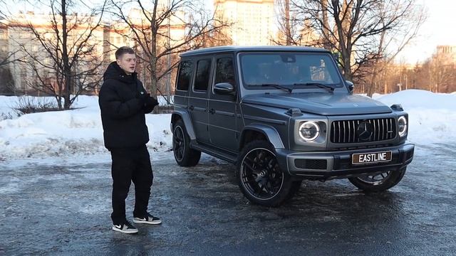 Mercedes G-class оклейка в серый матовый цвет, карбон элементов салона смотреть онлайн