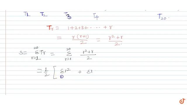 Find the sum of the series `1 + (1 +2) + (1 +2 +3)+(1+2+3+4)+...+(1+2+3+......+20)`. смотреть онлайн