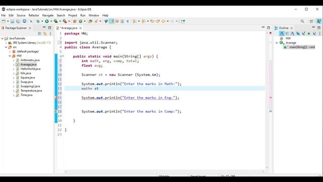 Average of three subjects in Java| Calculation of Average | Eclipse IDE смотреть онлайн