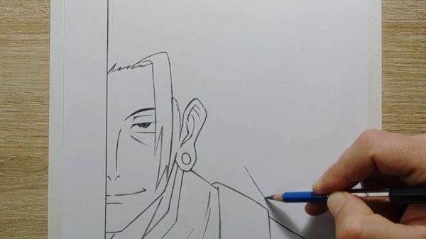 How to draw Geto Suguru half face - Jujutsu Kaisen | Geto drawing