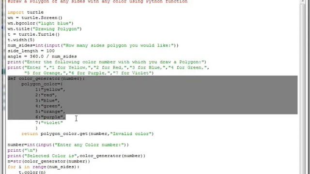Draw a Polygon of any Sides with any Color using Python Function - Python Programming Tutorial смотреть онлайн