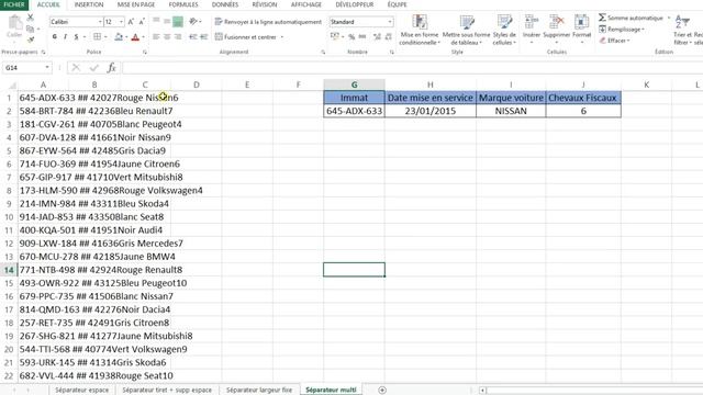 EXCEL - SÉPARER LE CONTENU D'UNE CELLULE (Fractionner une colonne en plusieurs colonnes) смотреть онлайн