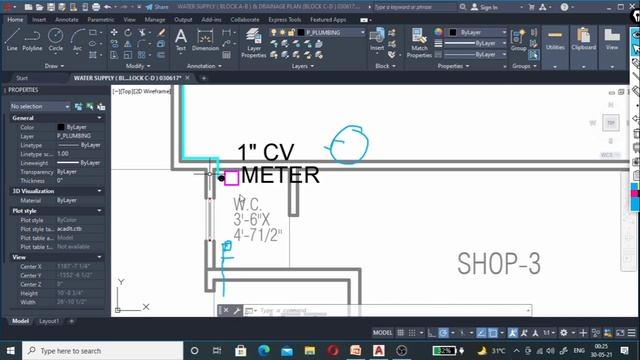 Plumbing drawing in AutoCad Part-3 || Manholes and Drainage Pipelines || Part -3 смотреть онлайн