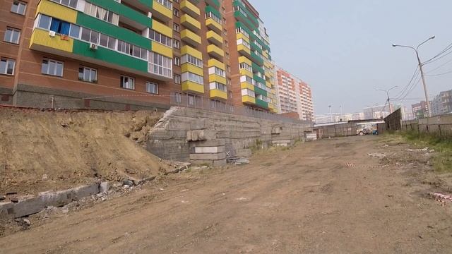 Место обрушения стены в "Солнечном". Пр-т 60 лет образования СССР, 50а, Красноярск, 10.08.2021 смотреть онлайн