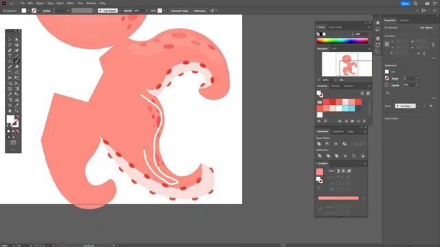 РИСУЕМ ОСЬМИНОЖКА С АКВАРЕЛЬНОЙ ТЕКСТУРОЙ БЕЗ СКЕТЧА УРОК В ADOBE ILLUSTRATOR смотреть онлайн