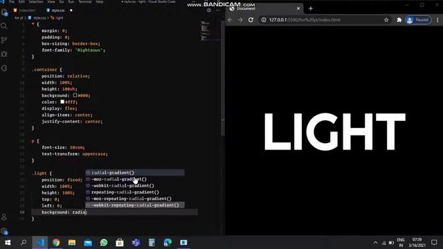 Light effect using html , css and vanilla javascript смотреть онлайн