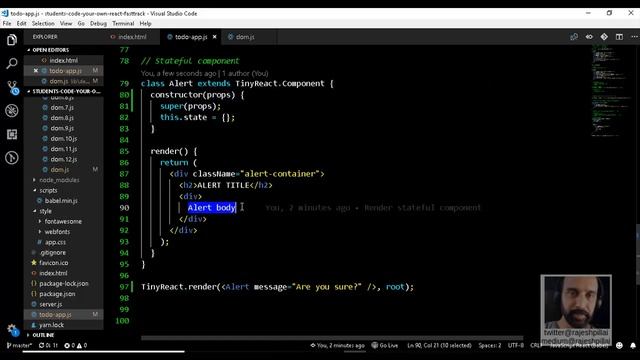 09 - Code Your Own React - Class Component (Passing props) смотреть онлайн