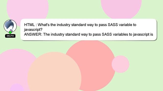 HTML : What's the industry standard way to pass SASS variable to javascript? смотреть онлайн