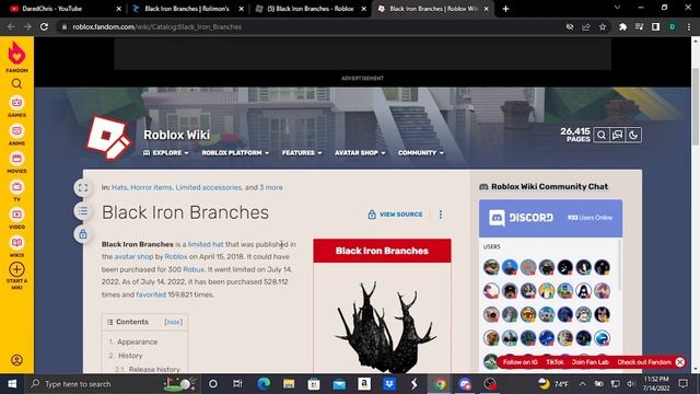 New Roblox Branches Limited Accessory (Black Iron Branches) смотреть онлайн