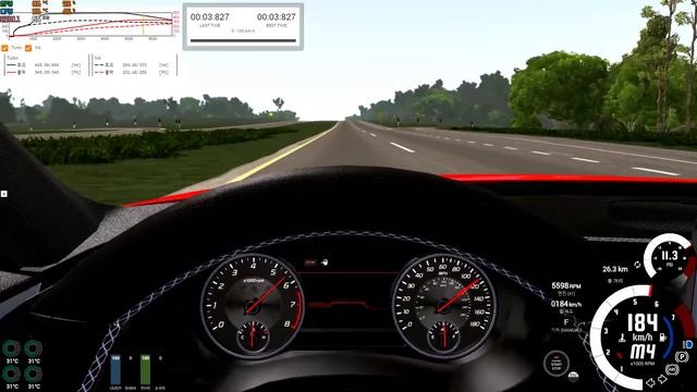 BeamNG Drive Kia Stinger 3.3T AWD 0-100,0-200