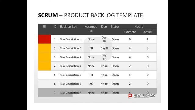 Simple Scrum Product Backlog Excel Template смотреть онлайн