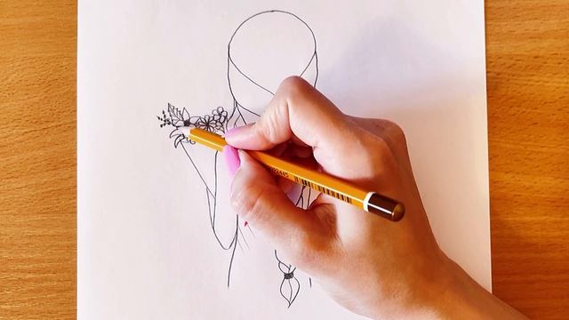 Рисуем Девушку С Косой и С Букетом Цветов | Как Нарисовать Девушку С Букетом Цветов смотреть онлайн