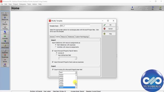 Primavera P6 Tutorials : Chapter - 6.3 : Exporting Data into Microsoft Project File Format from P6 смотреть онлайн