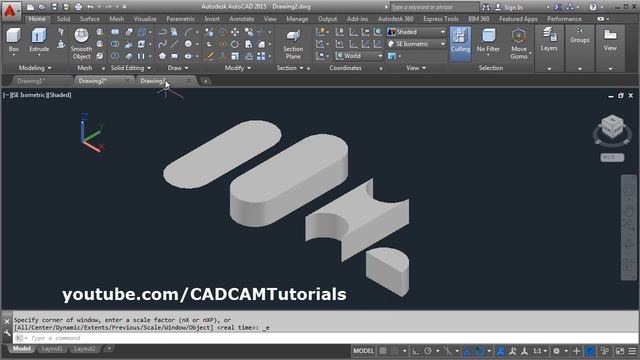 AutoCAD Region Command Tutorial Complete | Union, Mass Properties, Substract, Intersect, Extrude смотреть онлайн