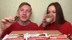 МУКБАНГ | ЧЕЛЛЕНДЖ 15 KINDER МОЛОЧНЫХ ЛОМТИКОВ | MUKBANG | CHALLENGE 15 KINDER MILK SLICES